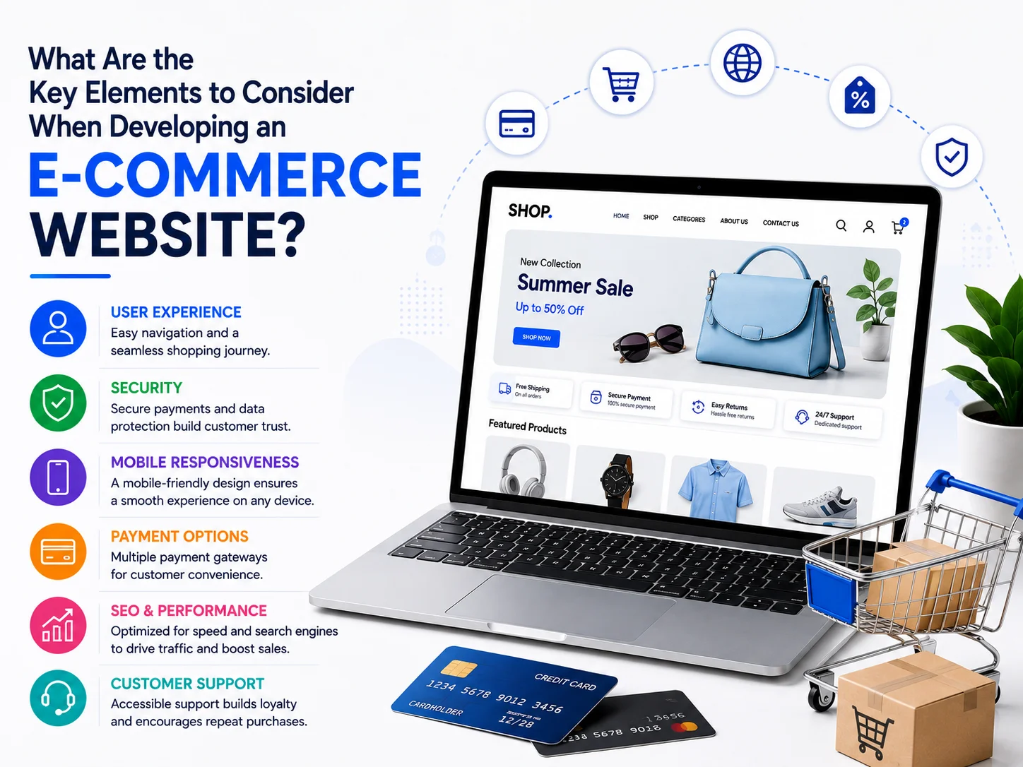 E-commerce website development elements