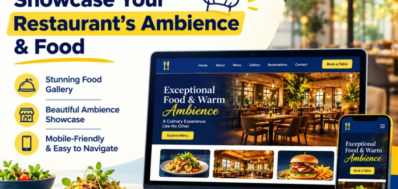 restaurant website design to showcase ambience and food