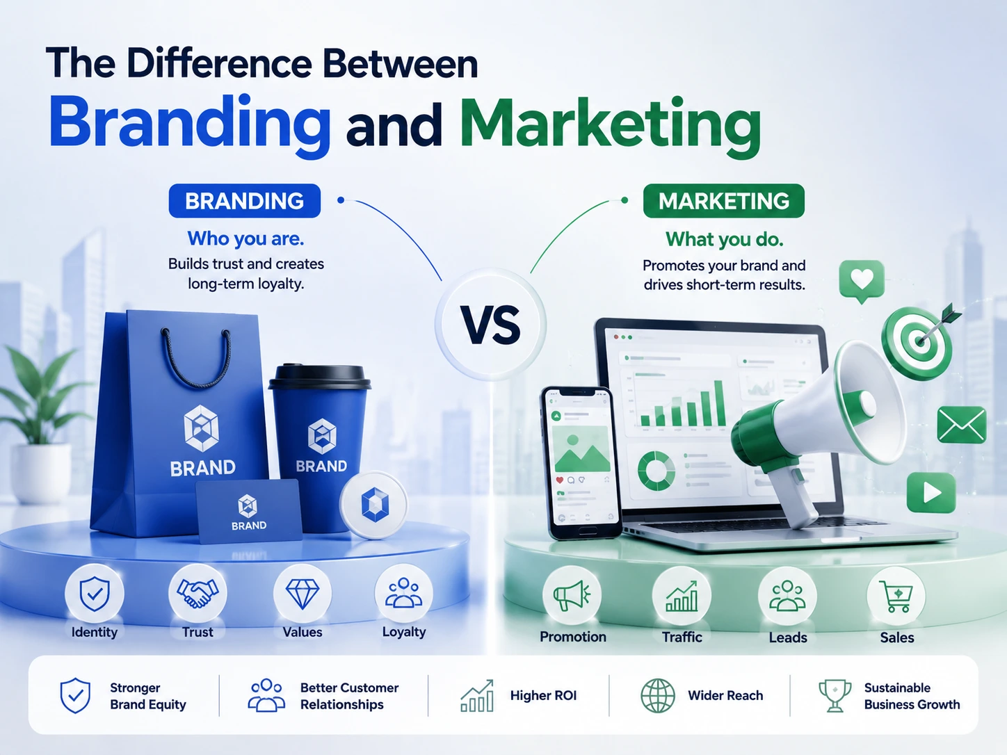 difference between branding and marketing