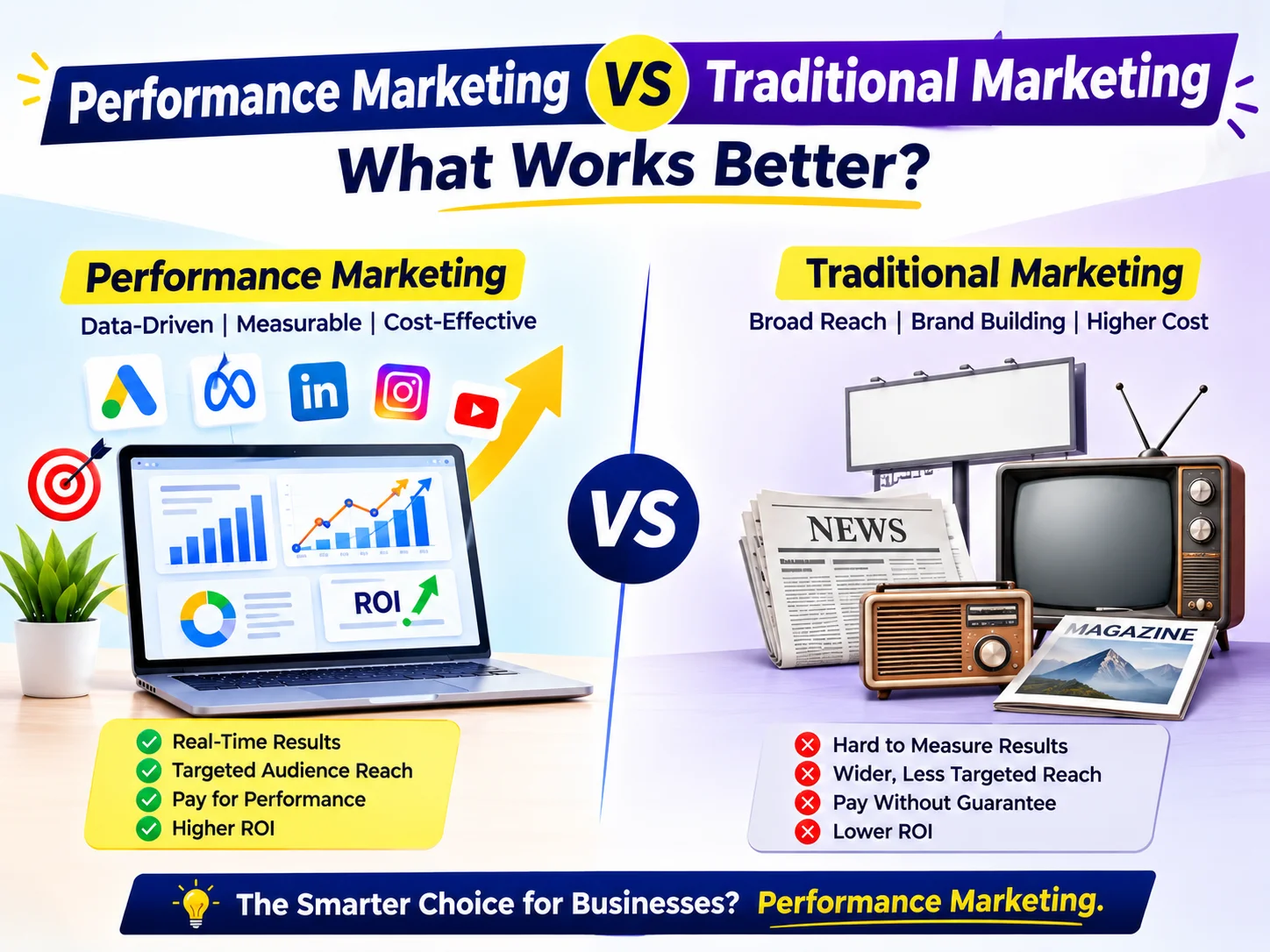 performance marketing vs traditional marketing