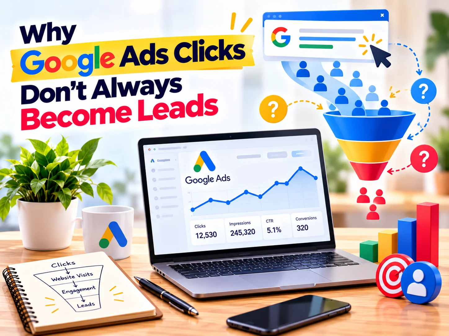 Google Ads clicks not converting to leads