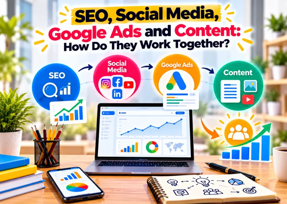 SEO social media Google Ads and content marketing